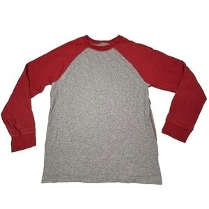 Urban Pipeline Boys Top Size Large Gray and Red Long Sleeve Raglan Shirt